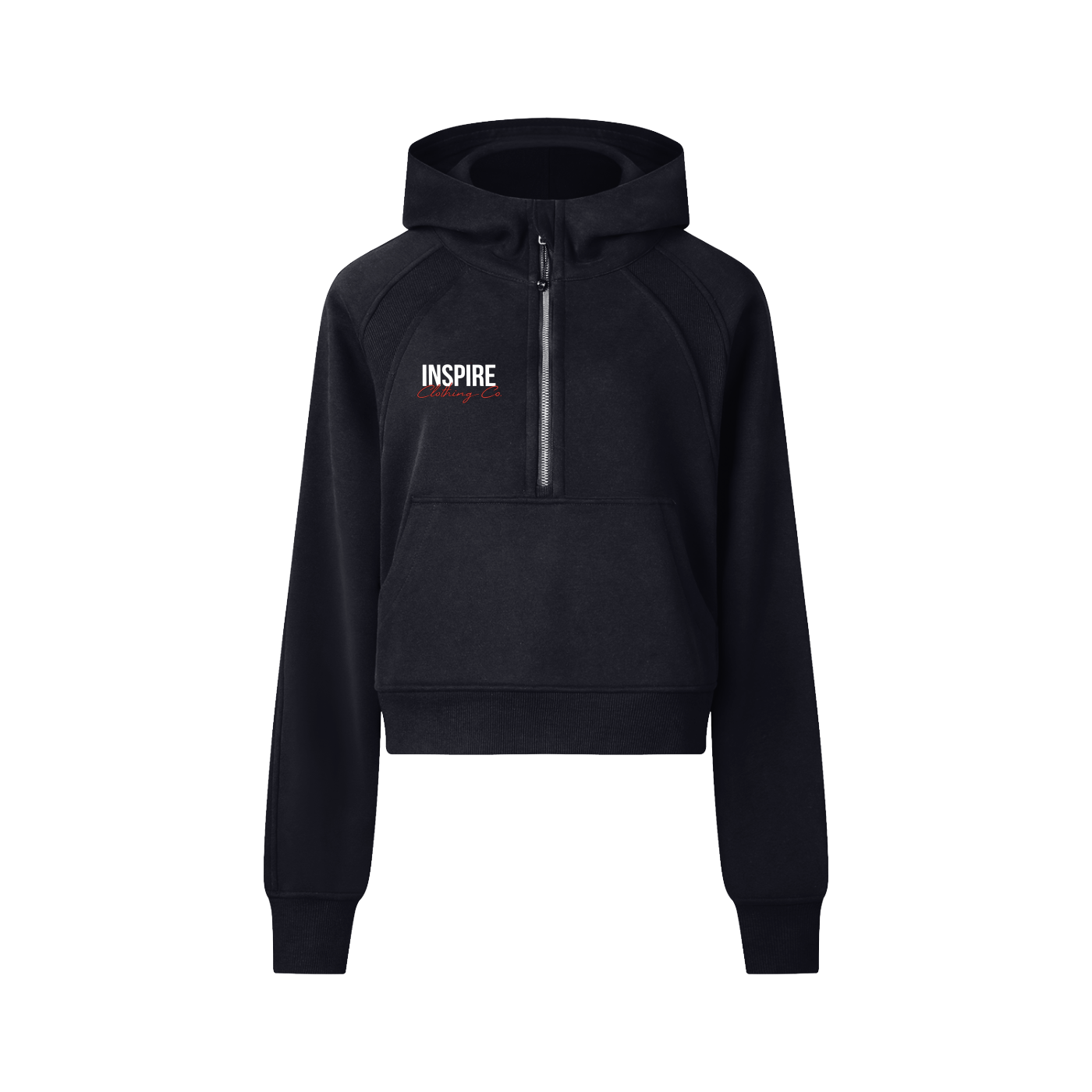 Women's "mindset" Cropped Half-Zip Hoodie