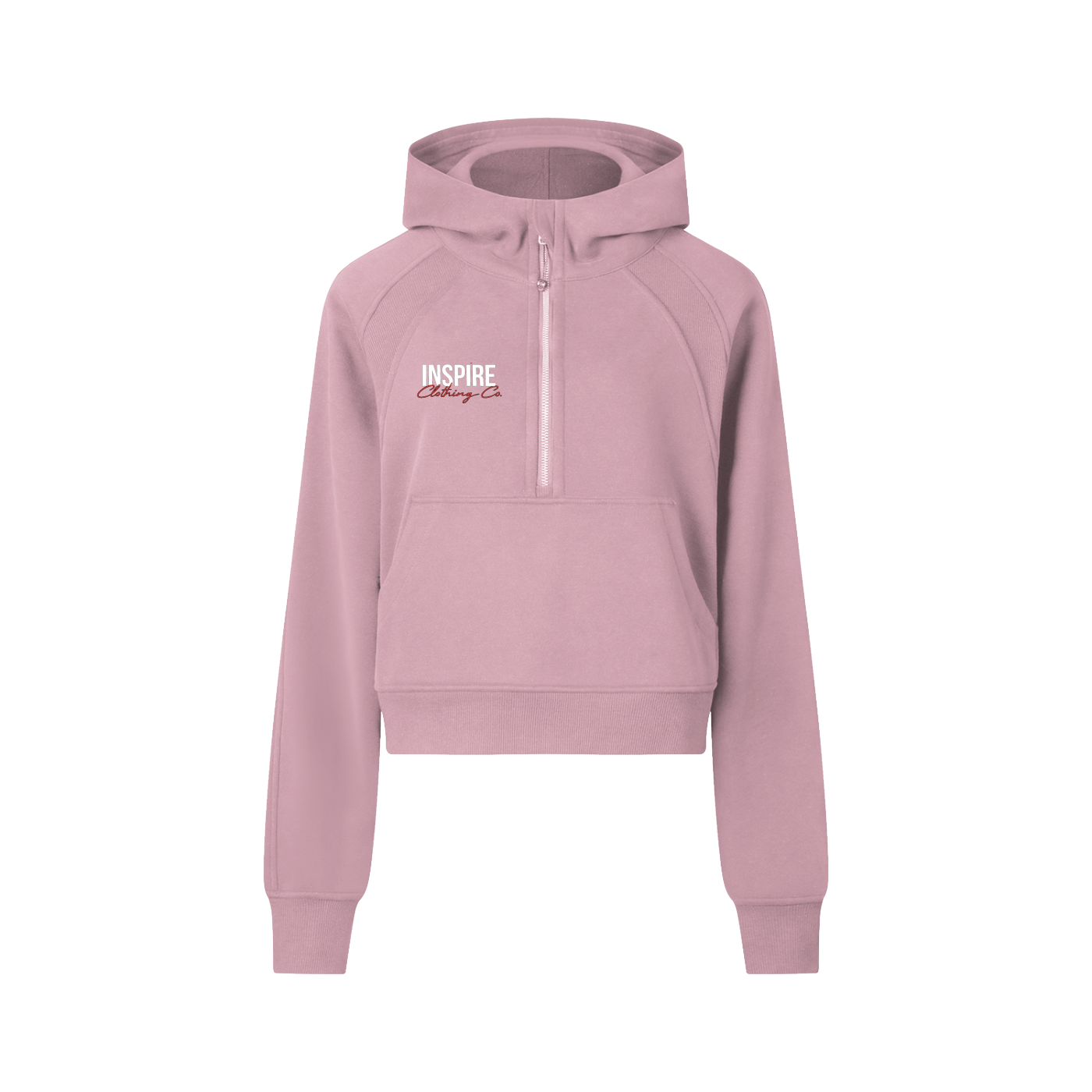 Women's "mindset" Cropped Half-Zip Hoodie