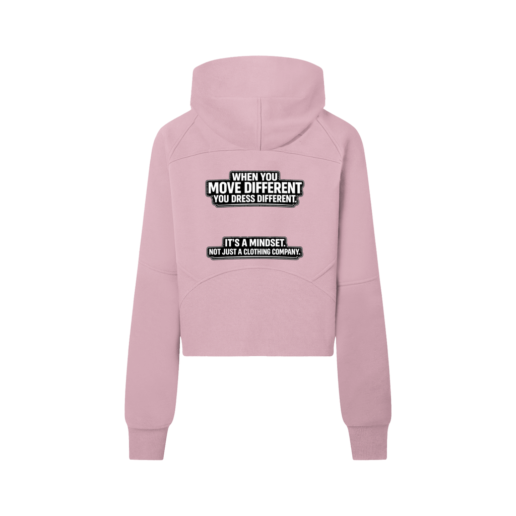 Women's "mindset" Cropped Half-Zip Hoodie