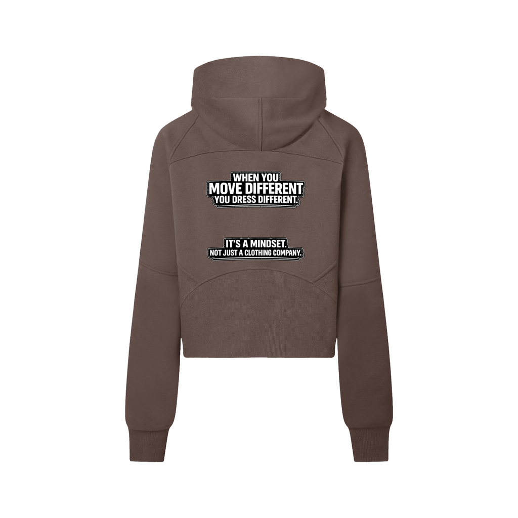 Women's "mindset" Cropped Half-Zip Hoodie