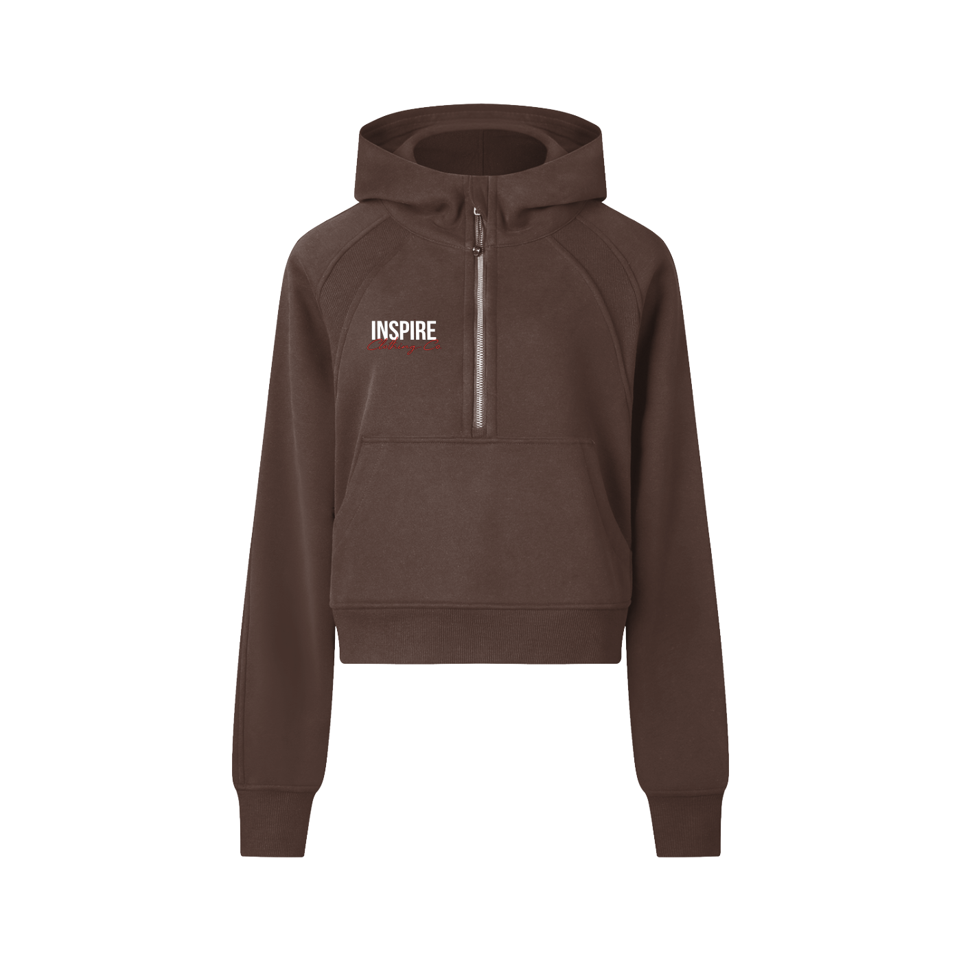 Women's "mindset" Cropped Half-Zip Hoodie