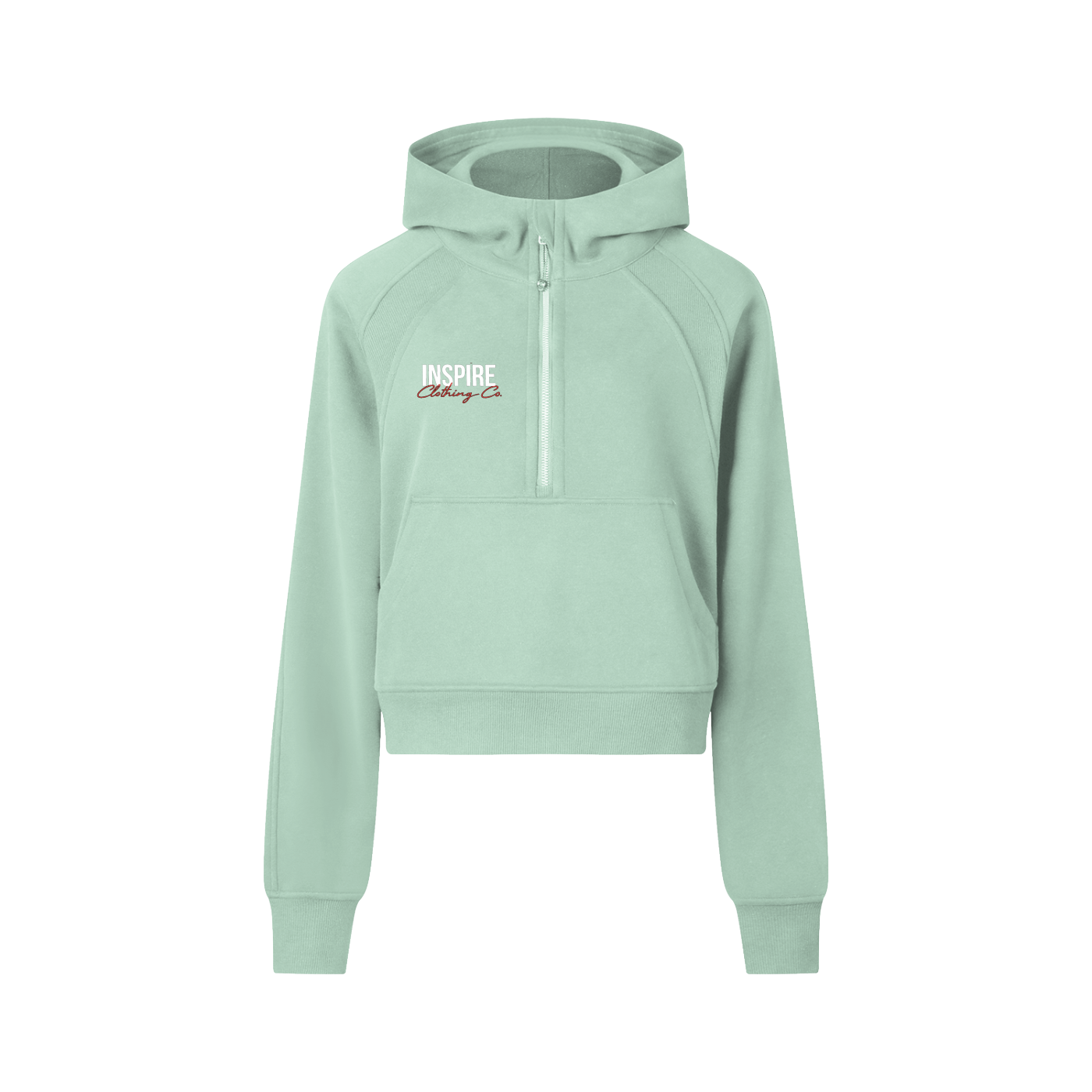 Women's "mindset" Cropped Half-Zip Hoodie