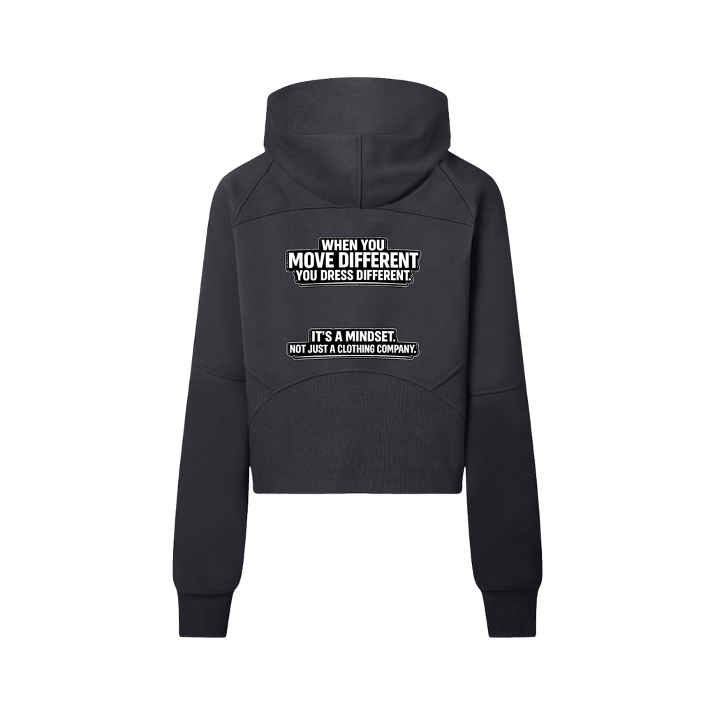 Women's "mindset" Cropped Half-Zip Hoodie