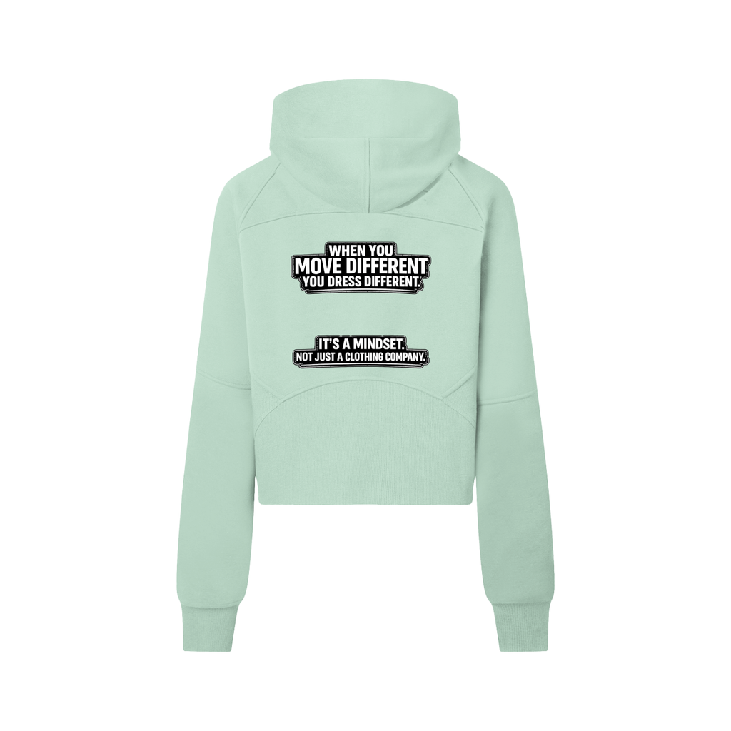 Women's "mindset" Cropped Half-Zip Hoodie