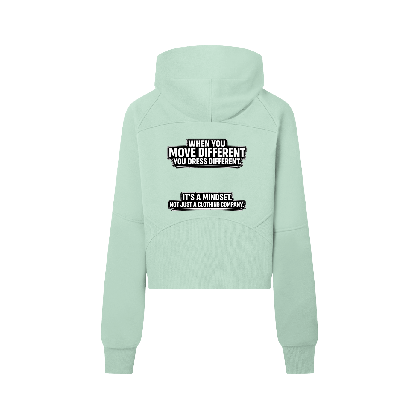Women's "mindset" Cropped Half-Zip Hoodie